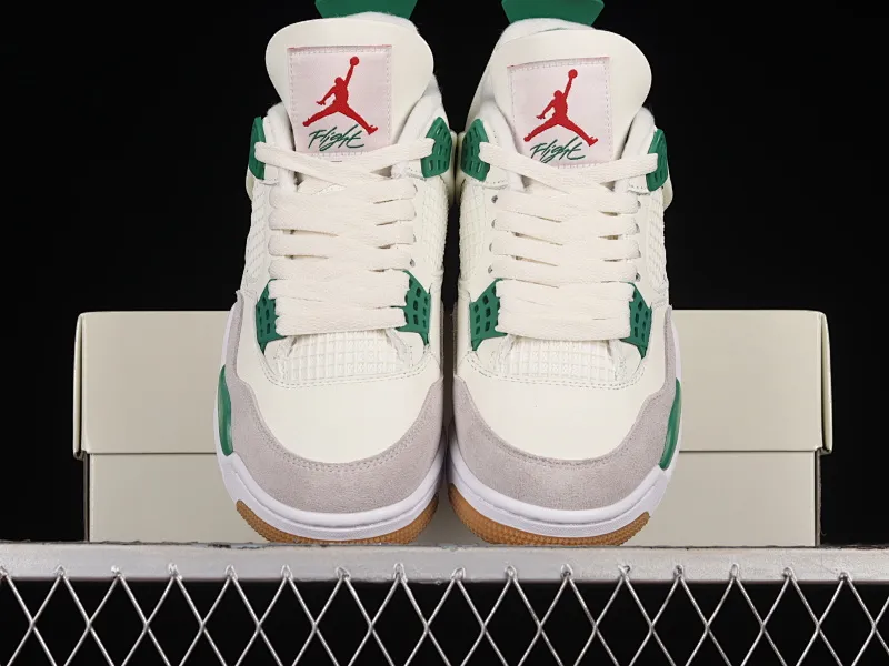 All categories Air Jordan Jordan series basketball shoes Air Jordan 4 Nk SB x Air Jordan 4 "Pine Green" AJ4 Joe 4 joint white green DR5415-103